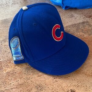 New Era Royal Blue Cap with Red and Gold Emblem